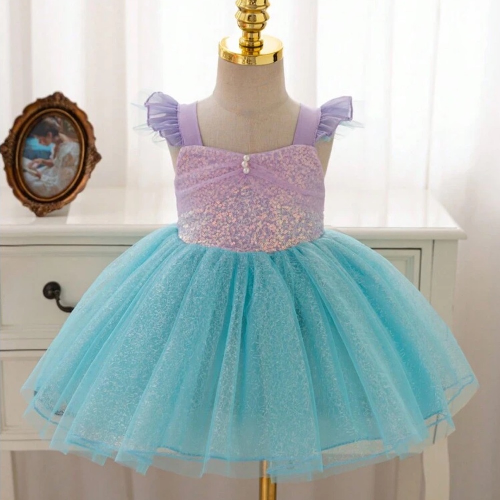 Sparkling Blue and Purple toddler mermaid dress Dress